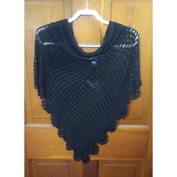 NWT St. John Evening Crocheted Capelet Sz PS Black Beaded $345 Shawl - Picture 7 of 8